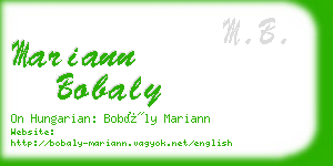 mariann bobaly business card